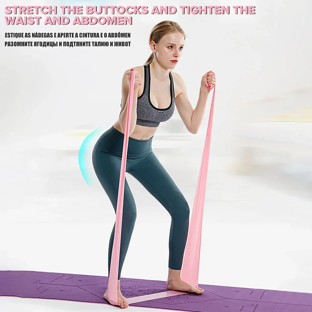 Panjang 200cm, Tali Resistensi - Yoga Fitness Resistance Band ulasan dan harga